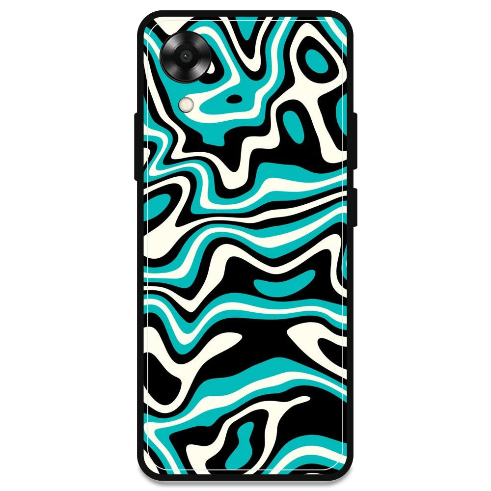 Blue & Black Waves - Armor Case For Oppo Models Oppo A17K