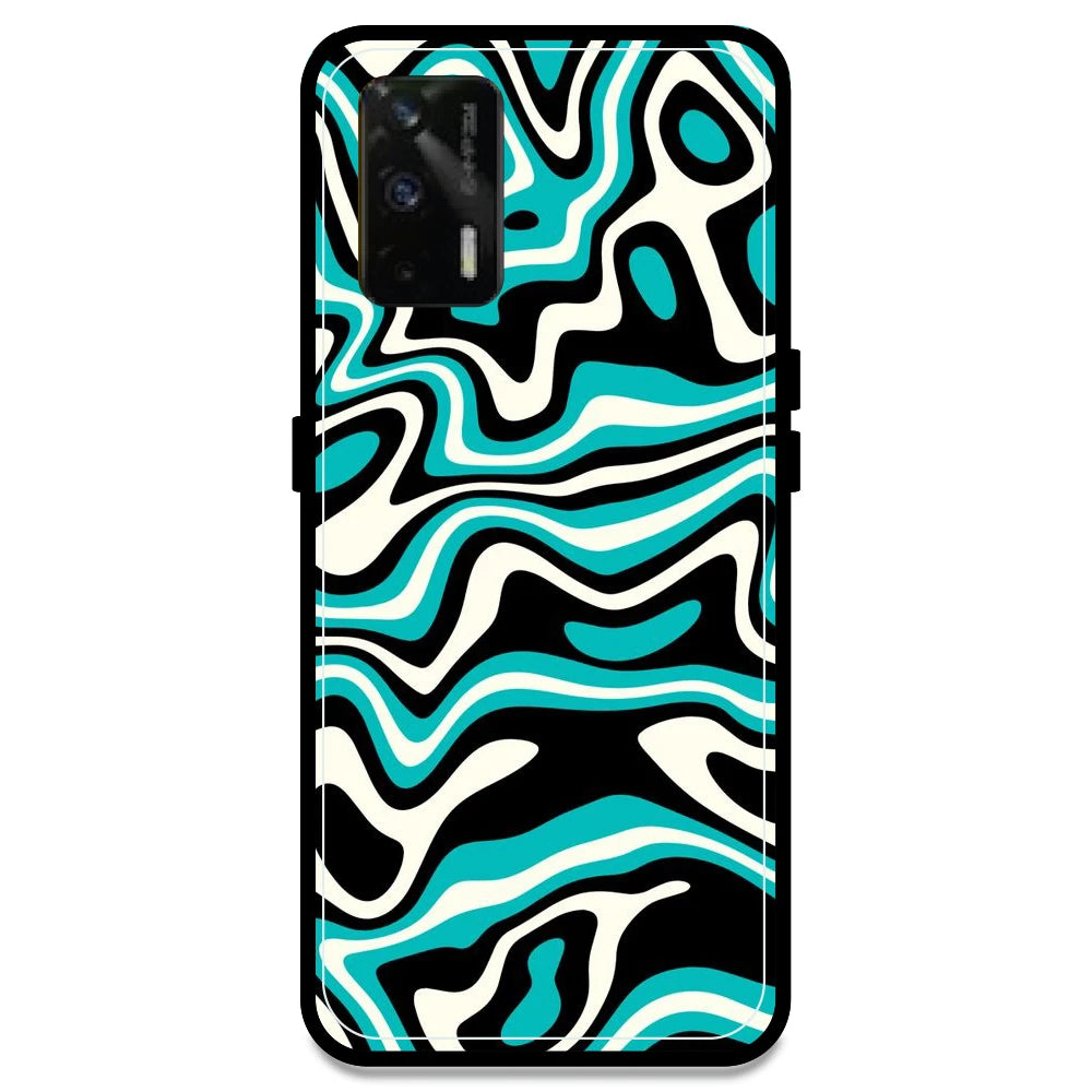 Blue & Black Waves - Armor Case For Realme Models Realme GT