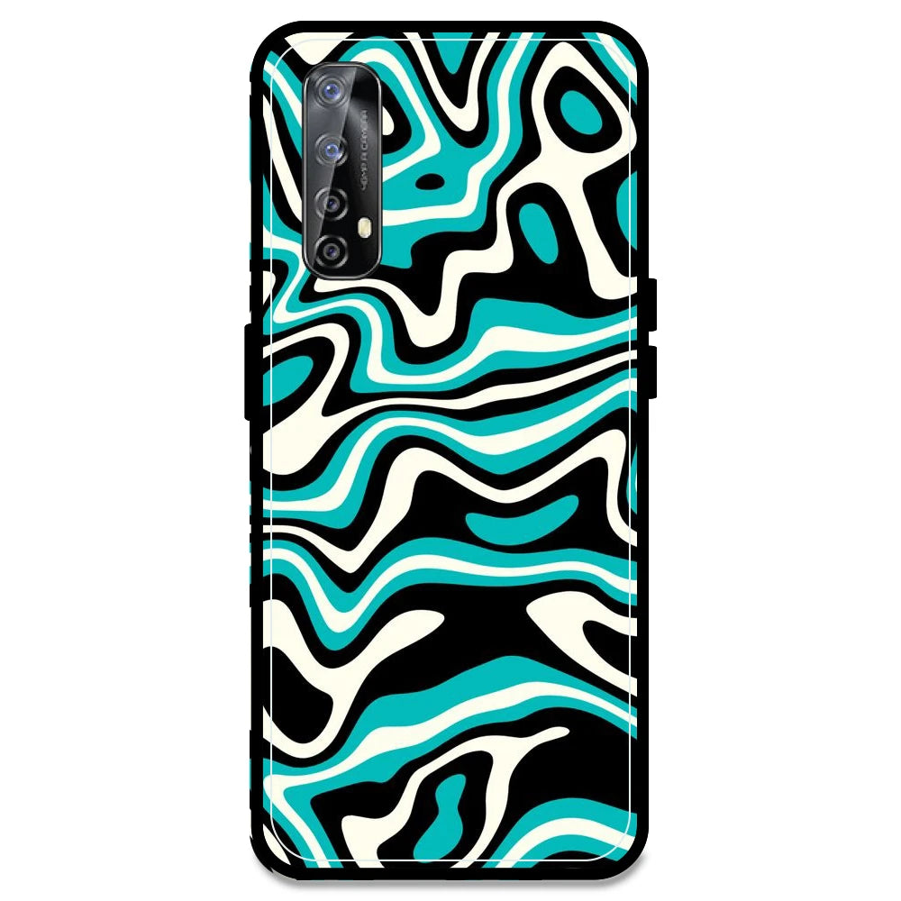 Blue & Black Waves - Armor Case For Realme Models Realme Narzo 20 Pro