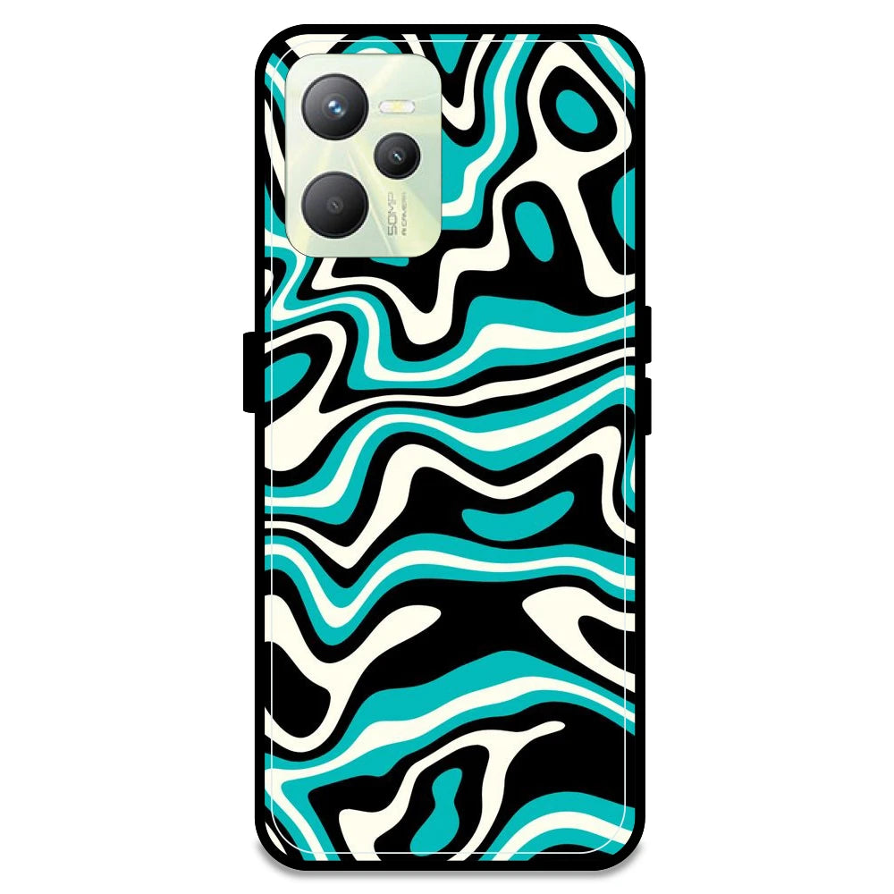 Blue & Black Waves - Armor Case For Realme Models Realme C35