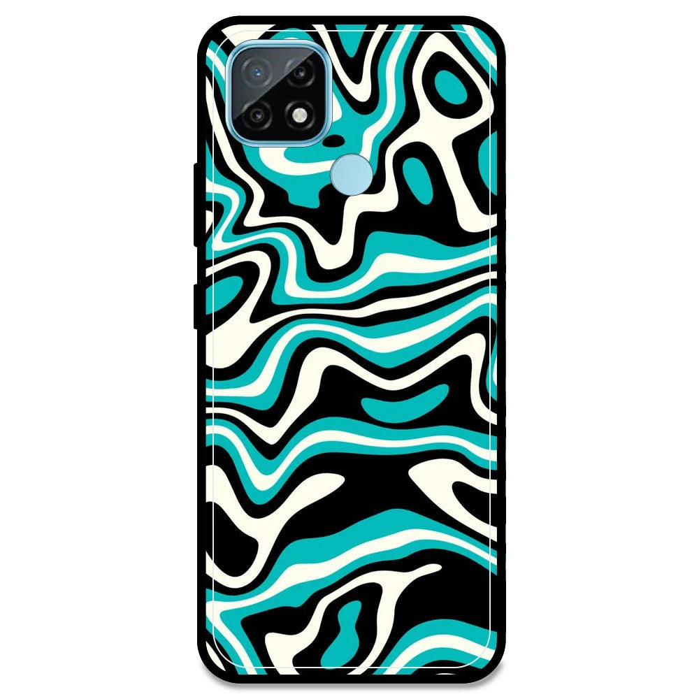 Blue & Black Waves - Armor Case For Realme Models Realme C21 (2021)