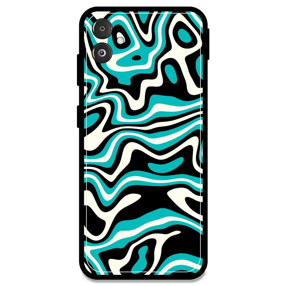 Blue & Black Waves - Armor Case For Samsung Models Samsung F14 5G