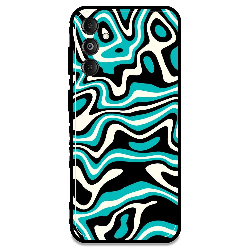 Blue & Black Waves - Armor Case For Samsung Models Samsung M14 5G