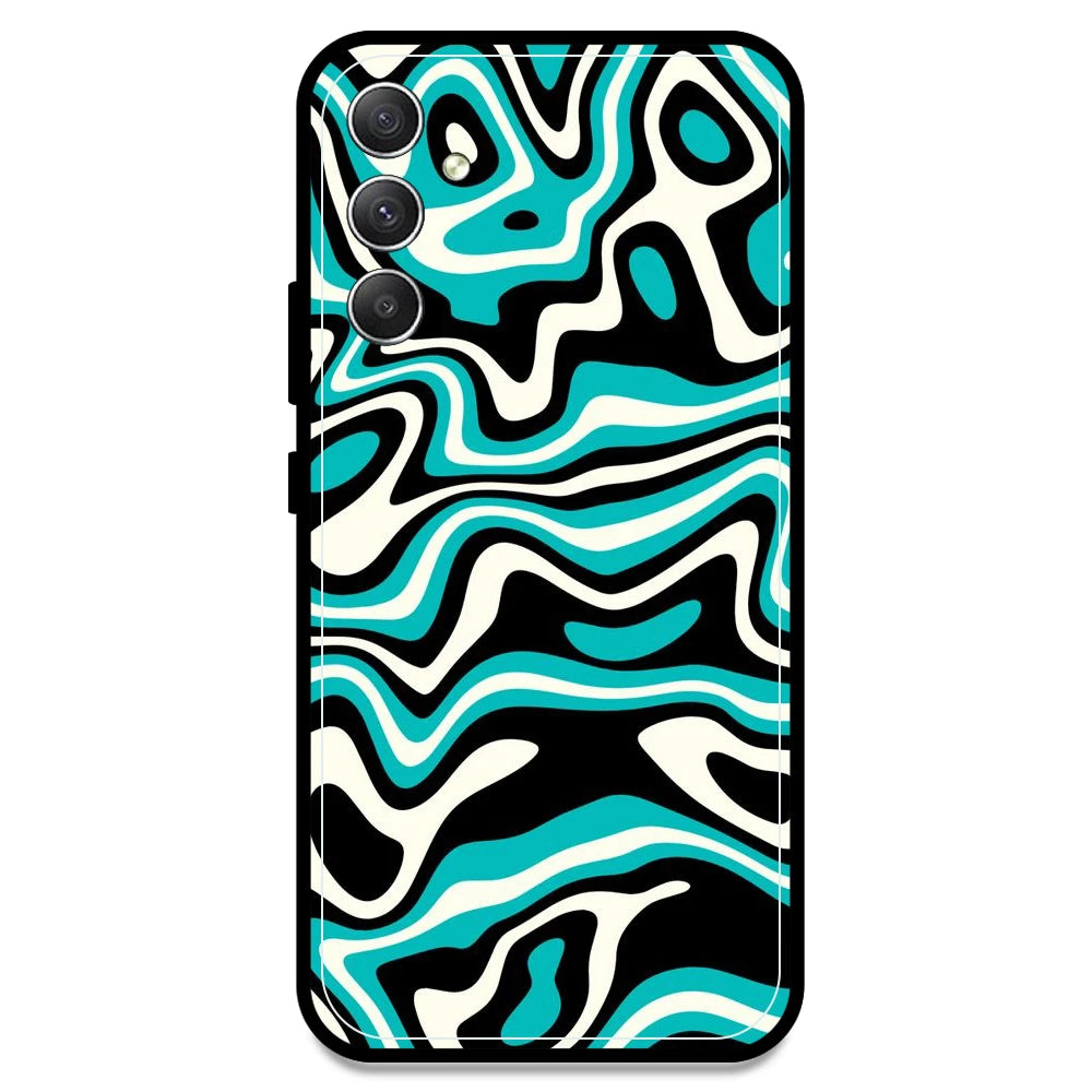 Blue & Black Waves - Armor Case For Samsung Models Samsung A34 5G