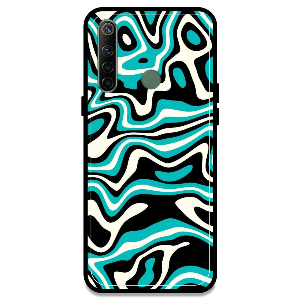 Blue & Black Waves - Armor Case For Realme Models Realme Narzo 10