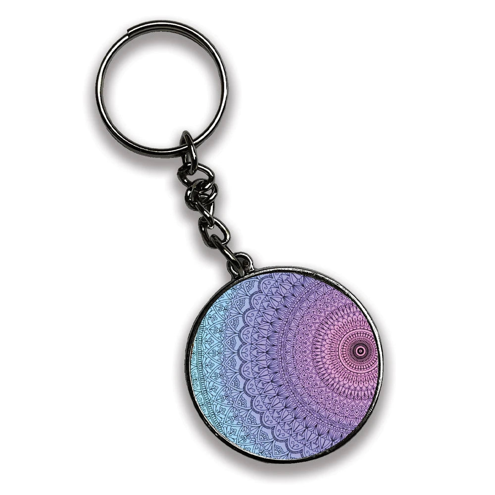 Mandala - A Combo Of 4 Silver Border Keychains