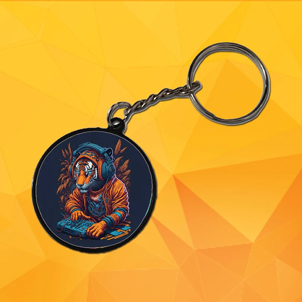DJ Animals - A Combo Of 4 Black Border Dual Printed Keychains