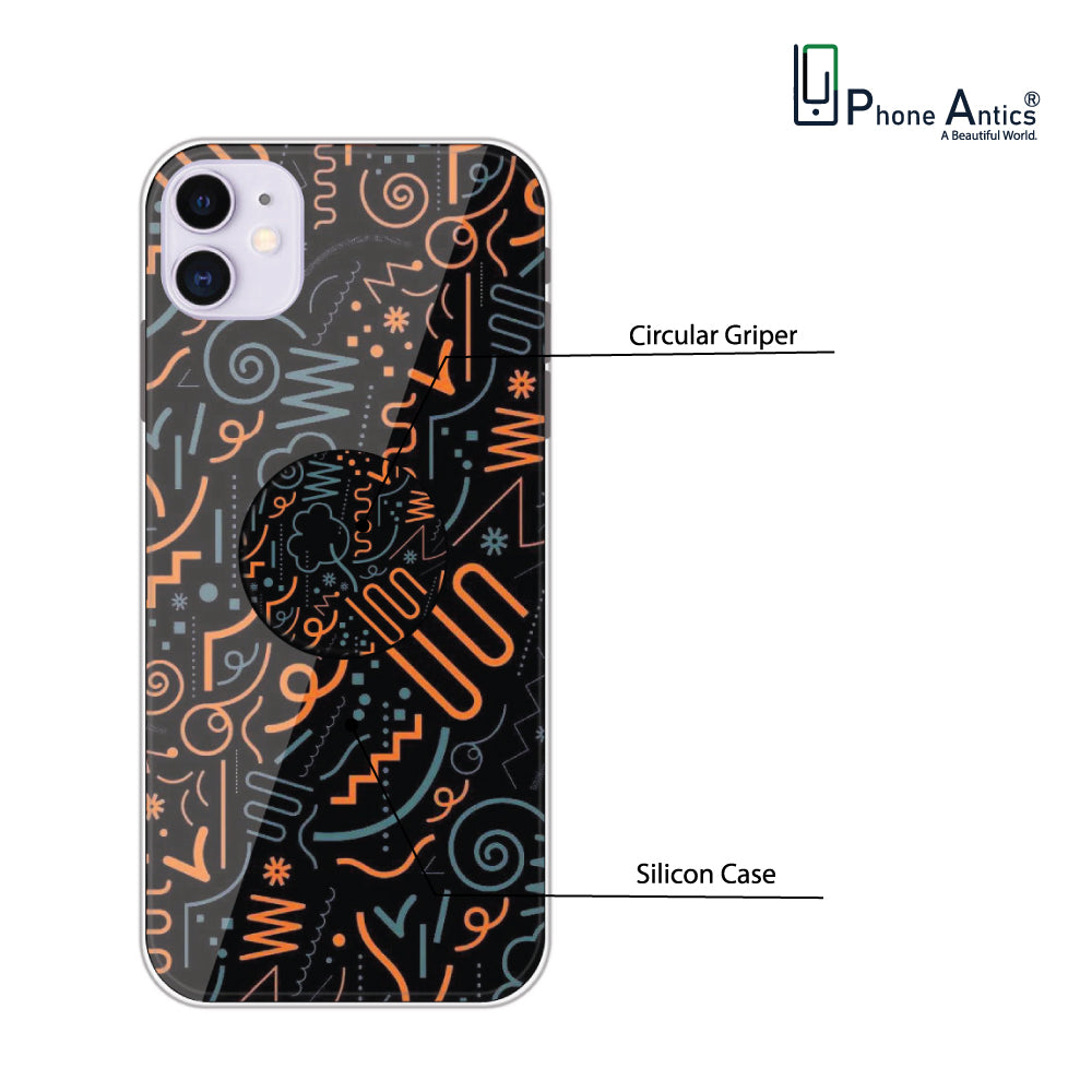 Orange Graffiti - Silicone Grip Case For Apple iPhone 11 Infographic