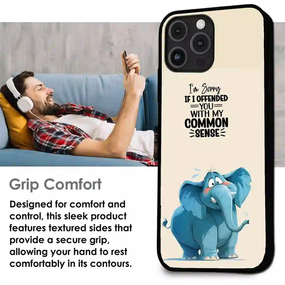 Sarcastic Elephant Quote - Glossy Metal Silicone Case For Apple iPhone Infographic