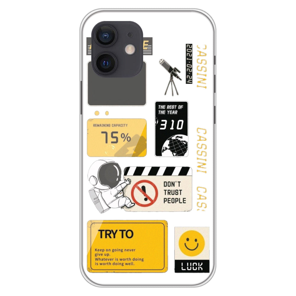 Space - Clear Printed Case For iPhone Models iphone 12