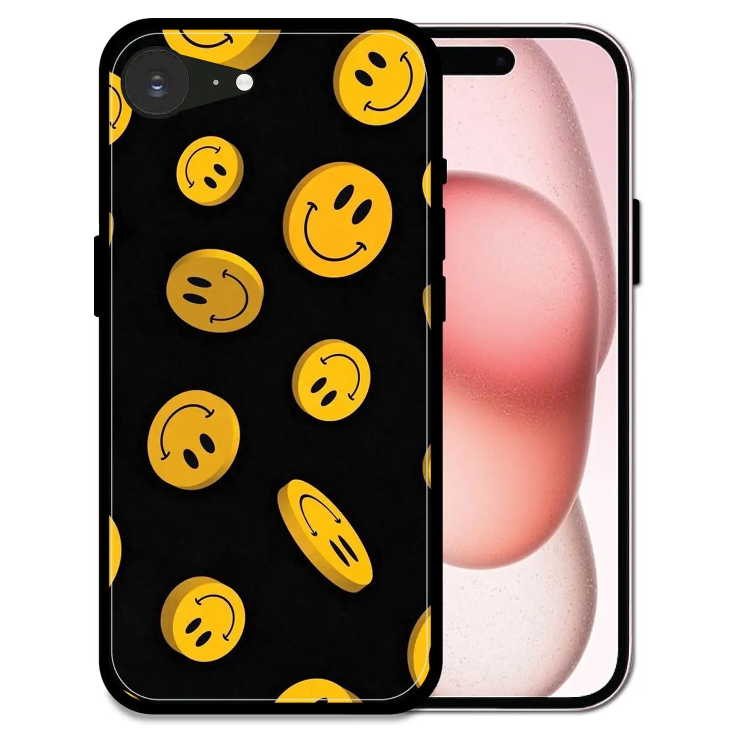 'Bold Smileys - Glossy Metal Silicone Case For Apple iPhone 16e