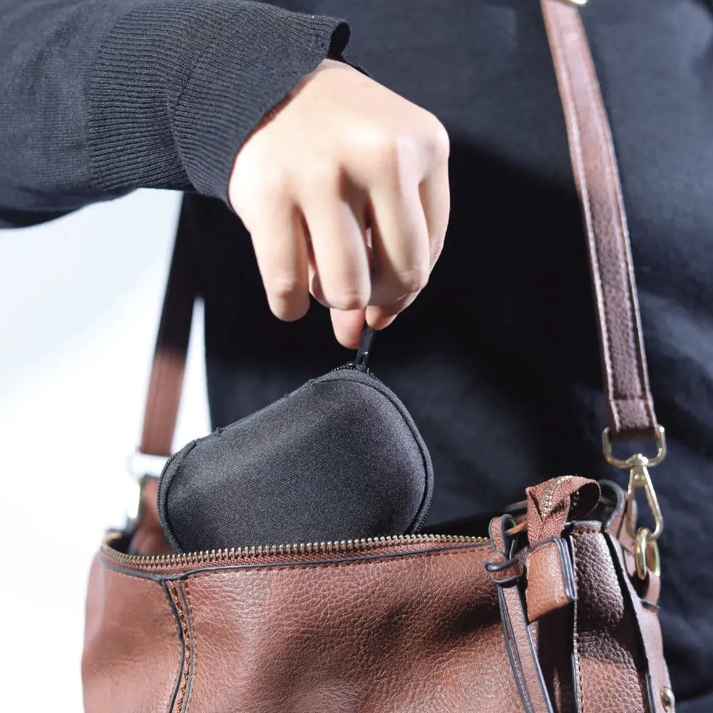 Hard Shell Protective Carrying Case for Earphones, Cables, and Small Accessories – Black Infographic