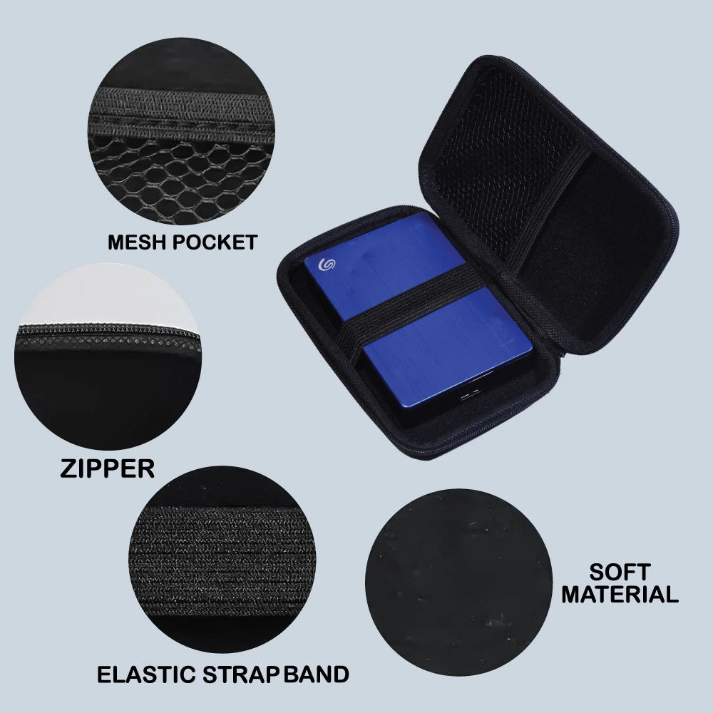Hard Disk Protective Pouch – Shockproof Travel Case for External HDD Infographic