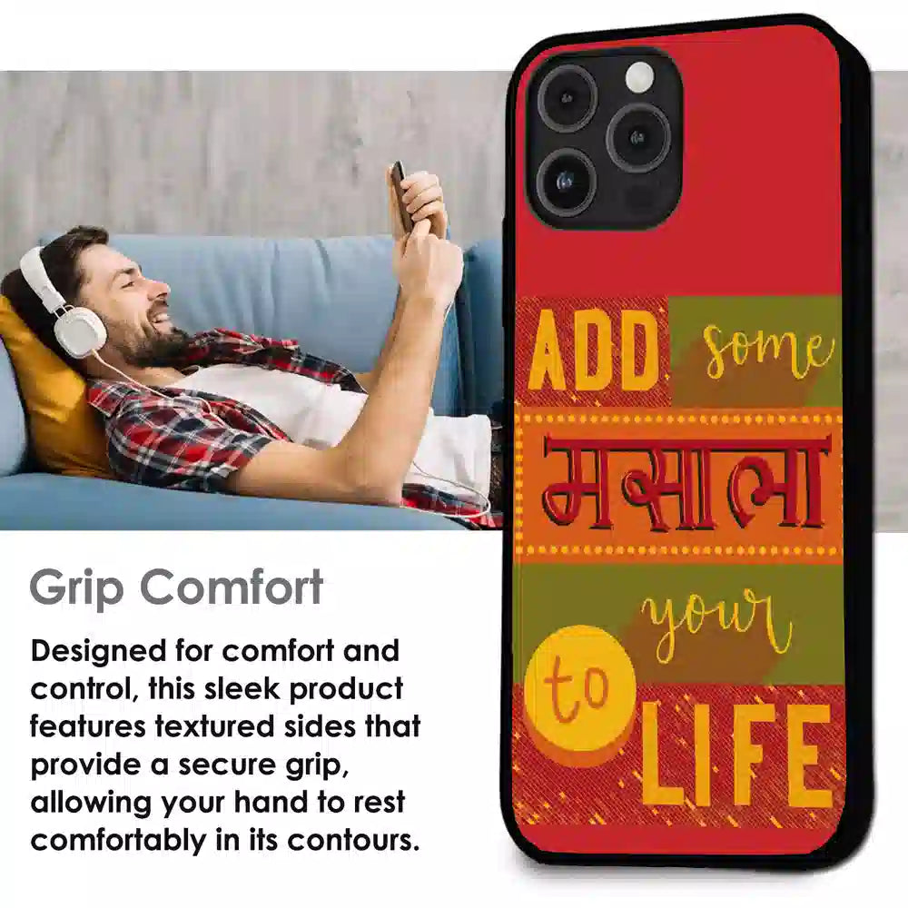 Add Masala to Life Quote - Glossy Metal Silicone Case For Apple iPhone Infographic