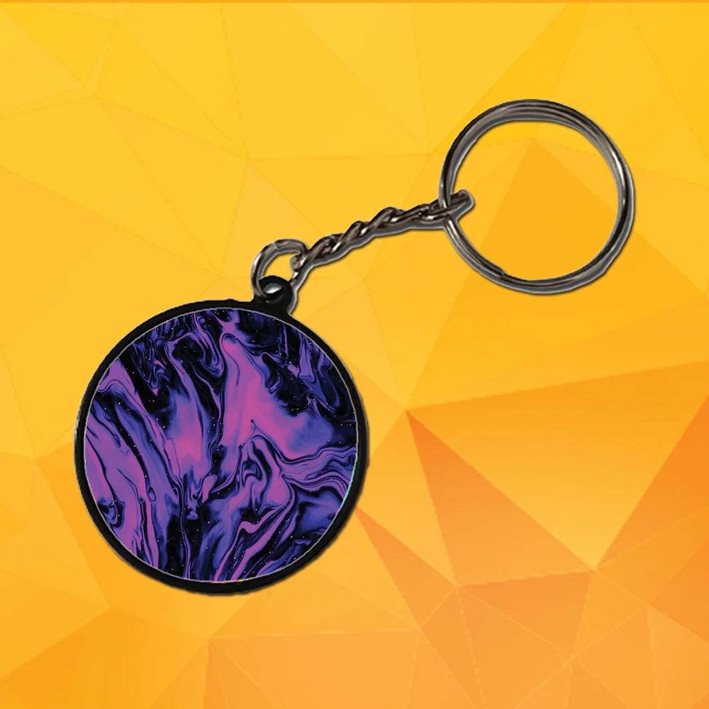Watermarble - A Combo Of 4 Black Border Keychains