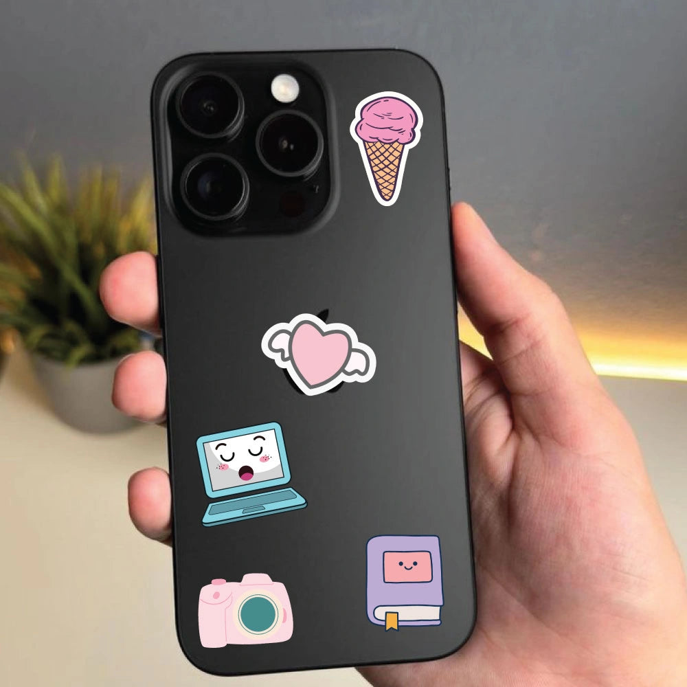 Cute Sticker Bundle – 45 Waterproof Aesthetic Stickers Infographic