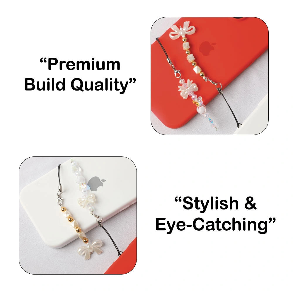 Pearly Bows - A Combo of Mini Phone Charms Infographic