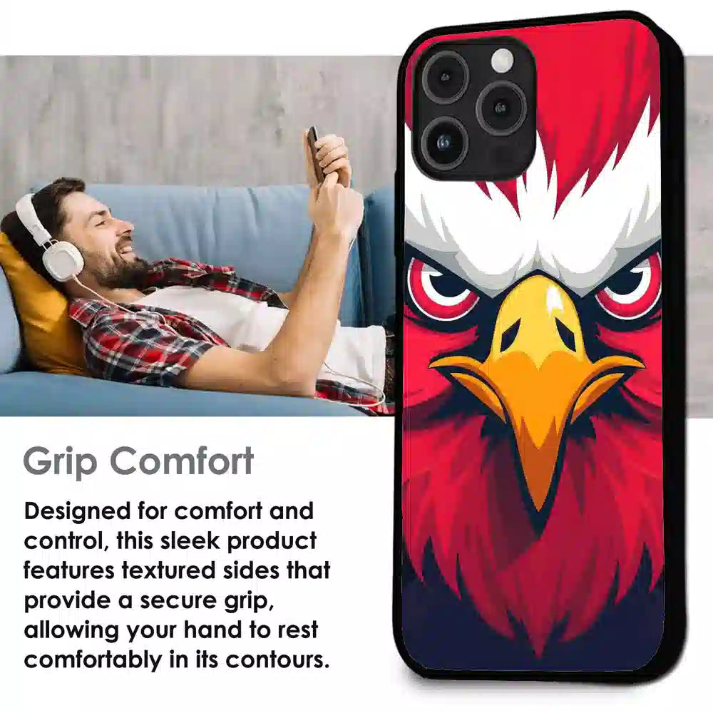 Fierce Eagle Power Art - Glossy Metal Silicone Case For Apple iPhone Infographic