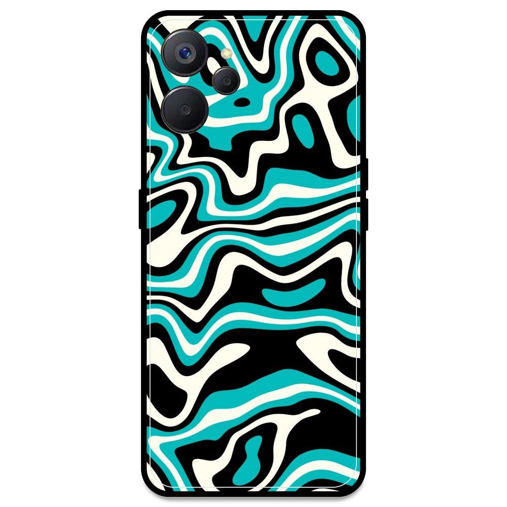 Blue & Black Waves - Armor Case For Realme Models Realme 9i 5G