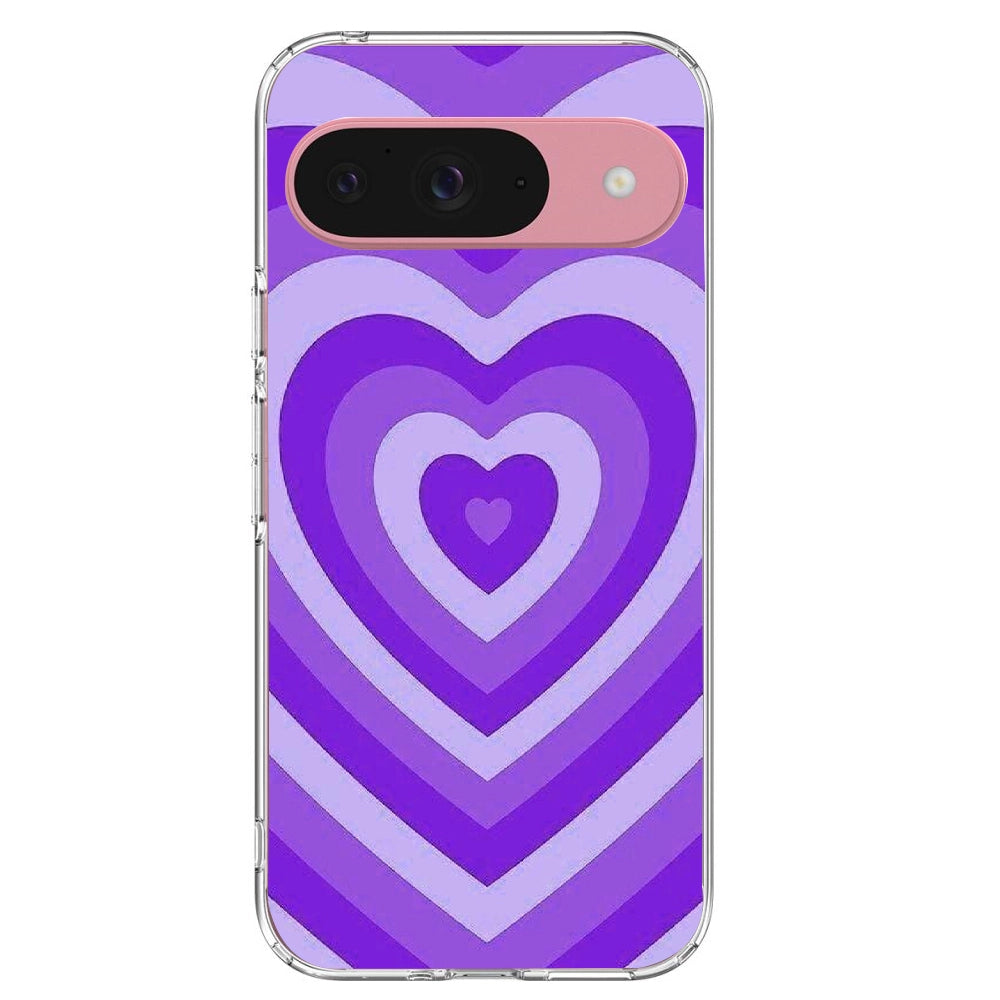 Purple Hearts - Printed Silicone Case For Google Pixel Infographic