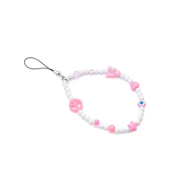 Pink And Blue Peace - A Combo Of 2 Round Phone Charms