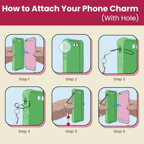 Round Phone Charms hooking infographic