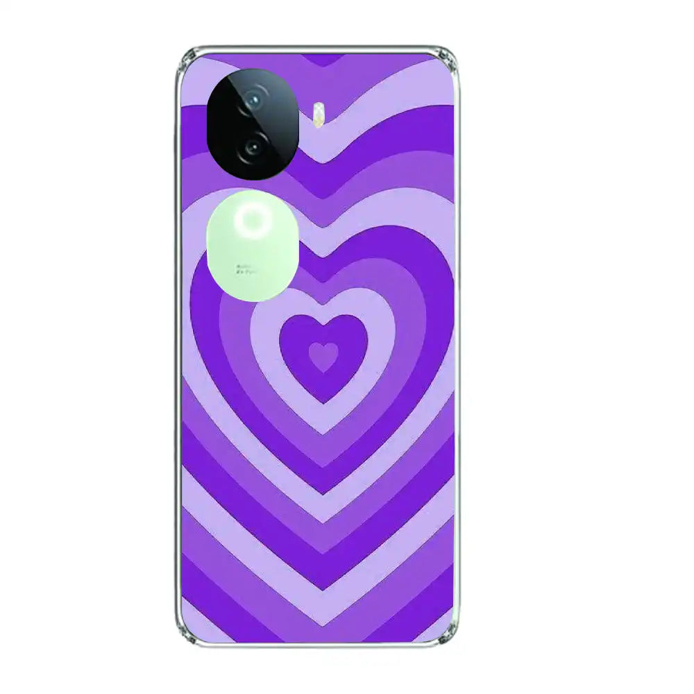 Purple Hearts - Printed Silicone Case For IQOO Infographic