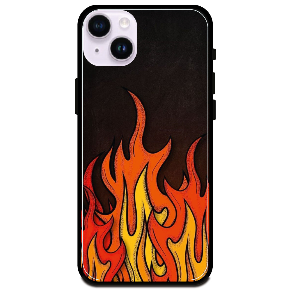 'Flames - Glossy Metal Silicone Case For Apple iPhone 14 Plus