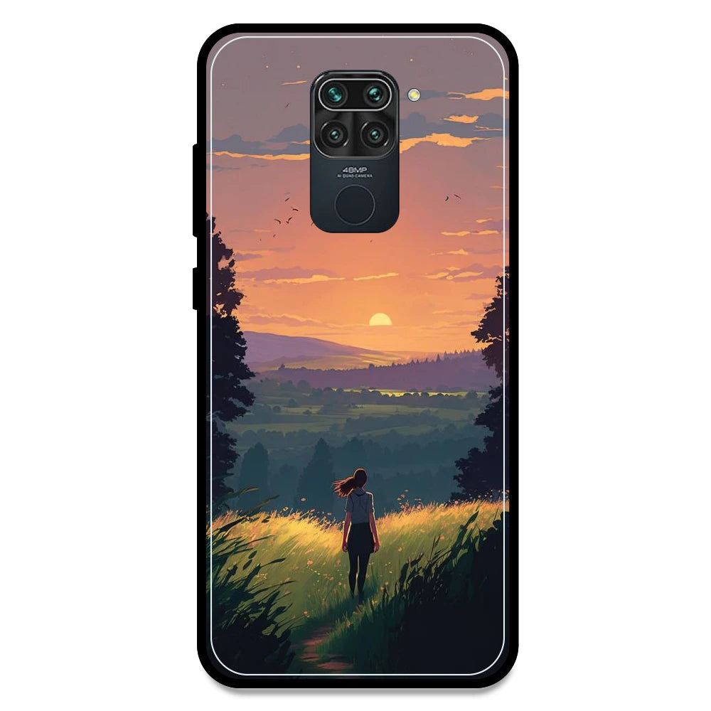 Girl & The Mountains - Glossy Metal Silicone Case For Redmi Models