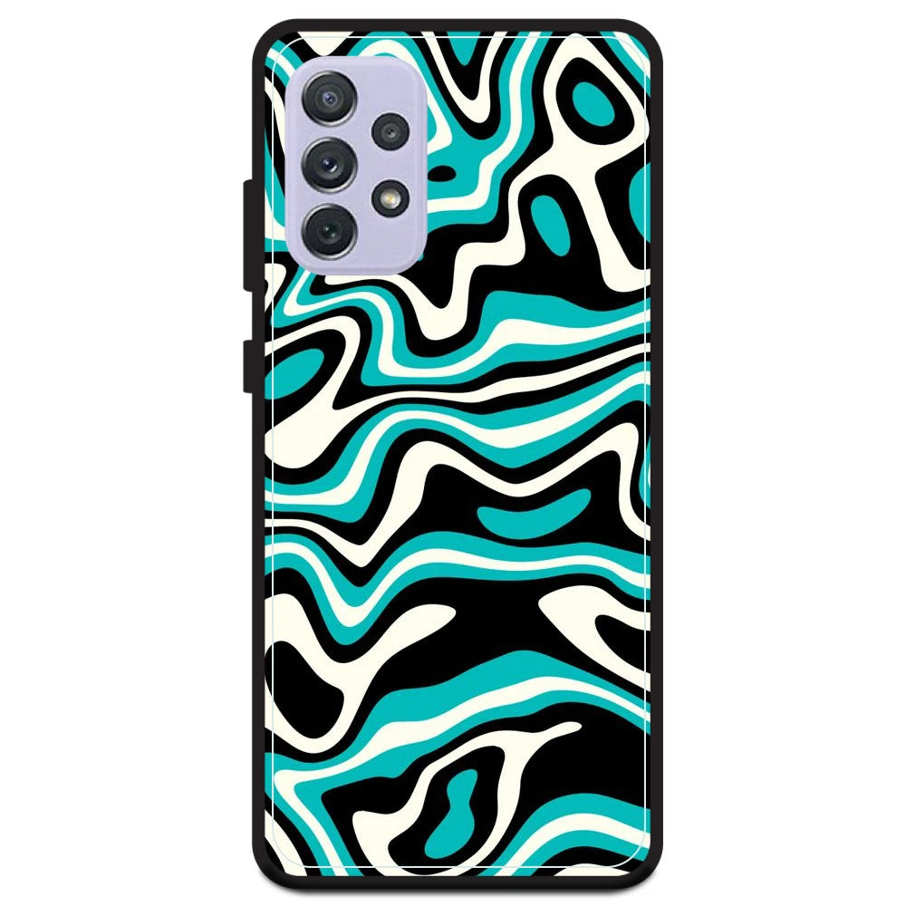 Blue & Black Waves - Armor Case For Samsung Models Samsung A72