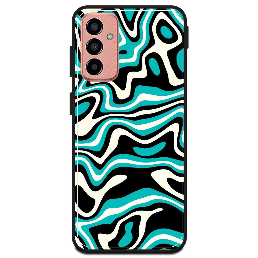Blue & Black Waves - Armor Case For Samsung Models Samsung M13