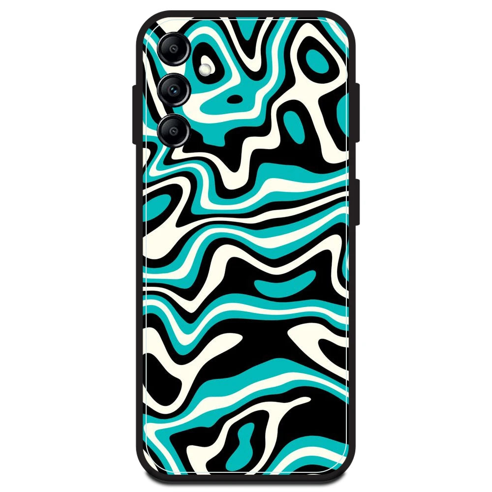 Blue & Black Waves - Armor Case For Samsung Models Samsung A14 5G