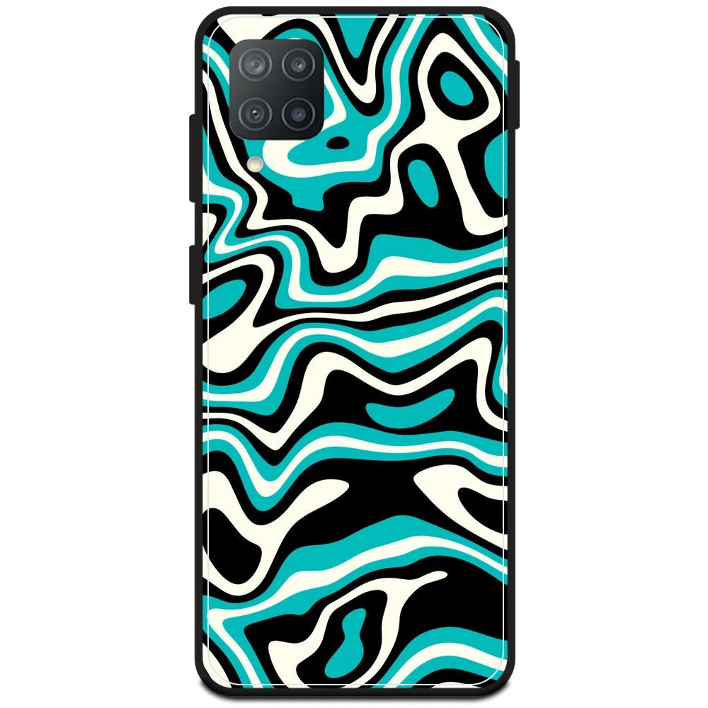 Blue & Black Waves - Armor Case For Samsung Models Samsung M12