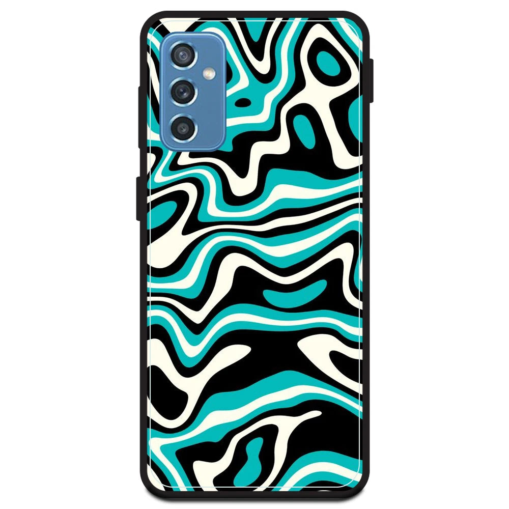 Blue & Black Waves - Armor Case For Samsung Models Samsung Galaxy M52