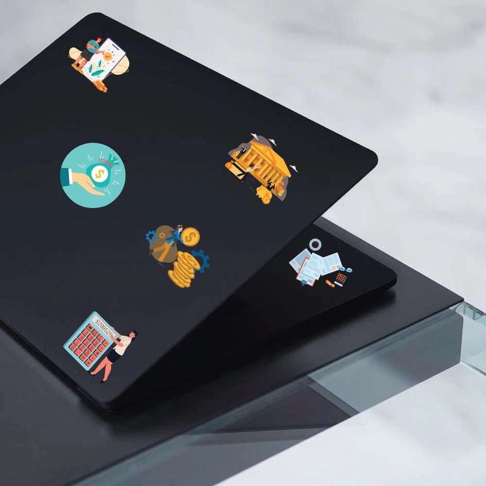 Banking Sticker Bundle – 48 Waterproof Aesthetic Stickers Infographic