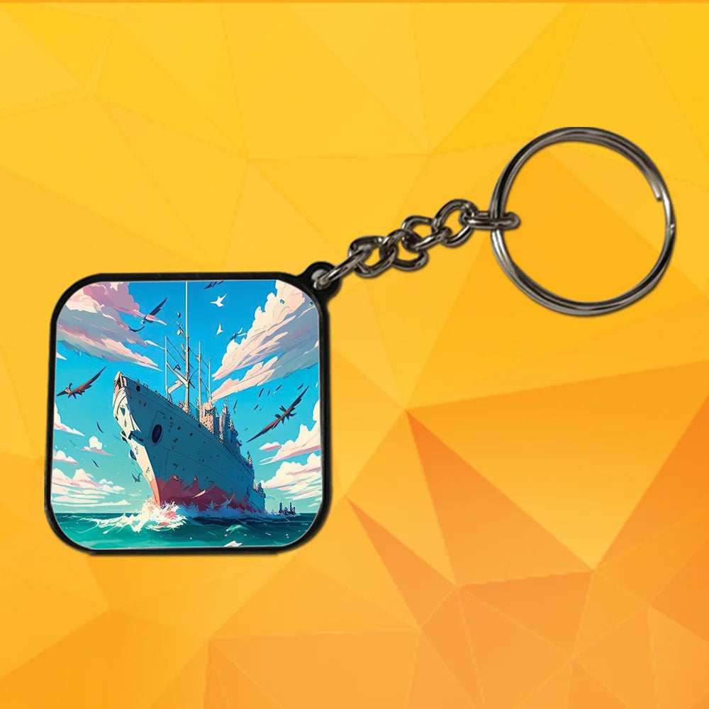 Ships - A Combo Of 4 Black Border Keychains