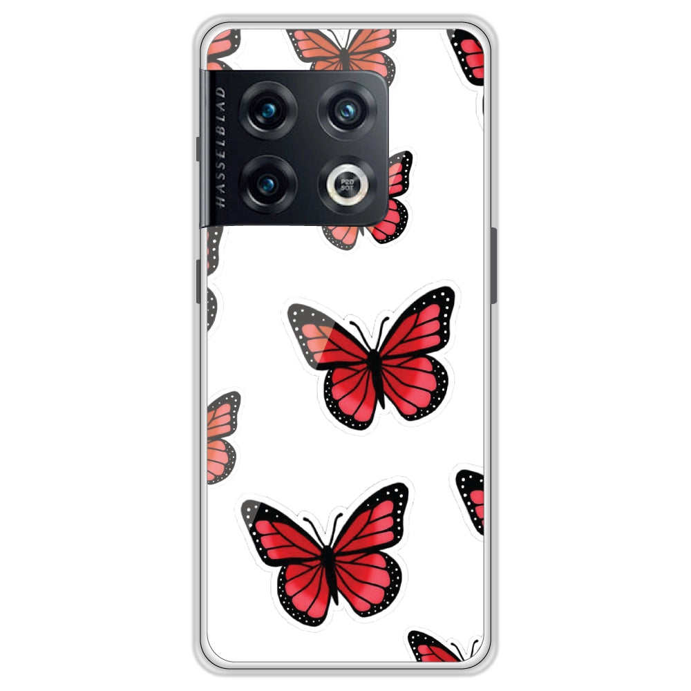 Red Butterfly - Clear Printed Case For OnePlus Models