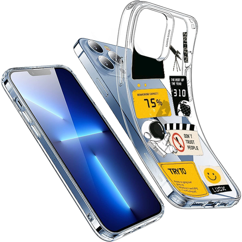 Space - Clear Printed Case For iPhone Models infographic