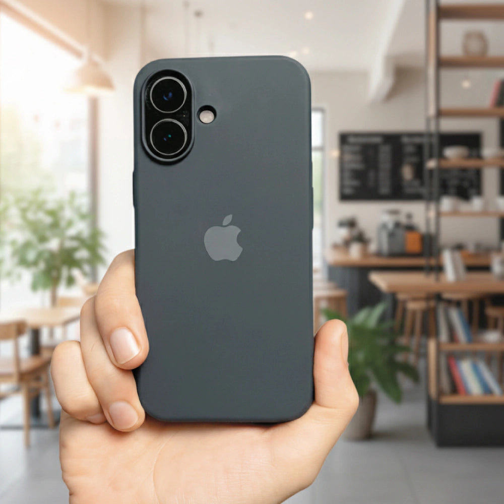 Black Liquid Silicone Case For Apple iPhone Models Infographic