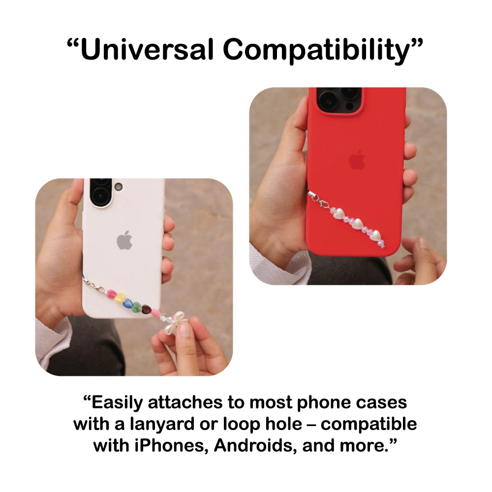 Colourful Hearts - A Combo of Mini Phone Charms Infographic