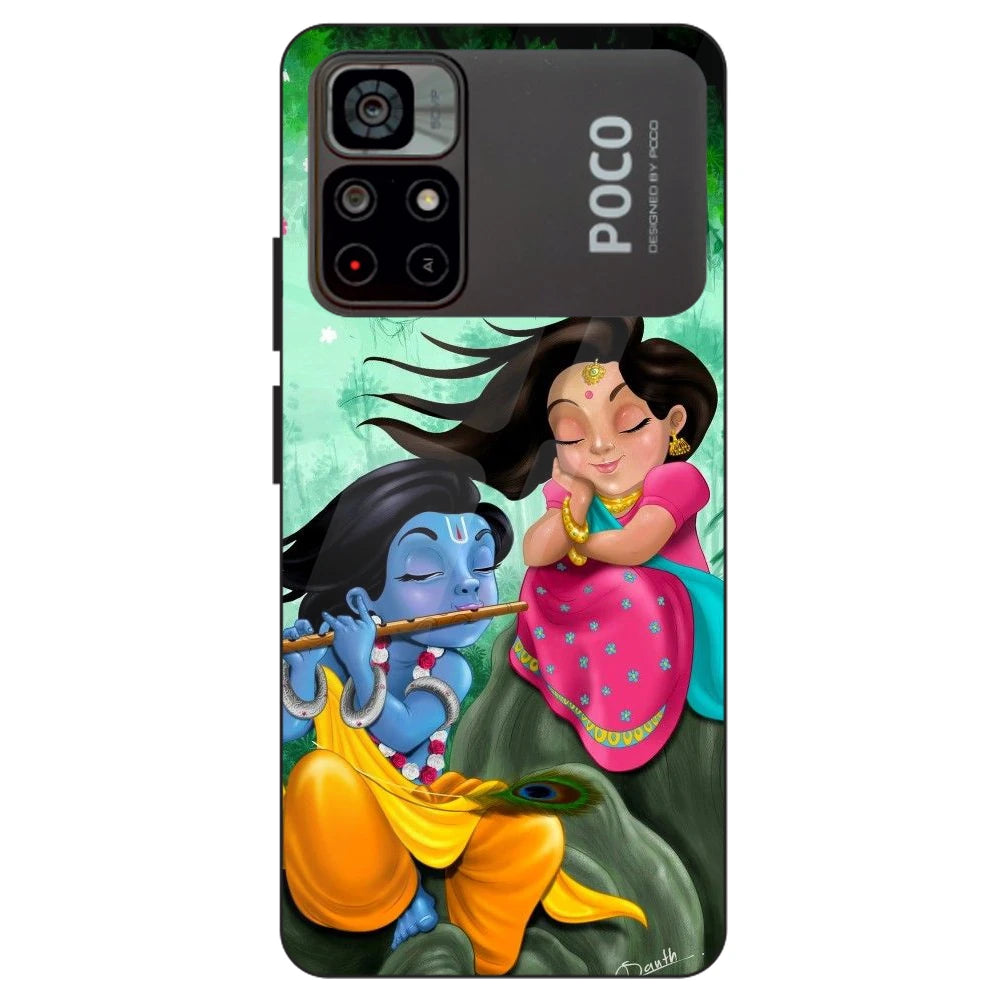 Radha Krishna - Glass Cases For Poco Models