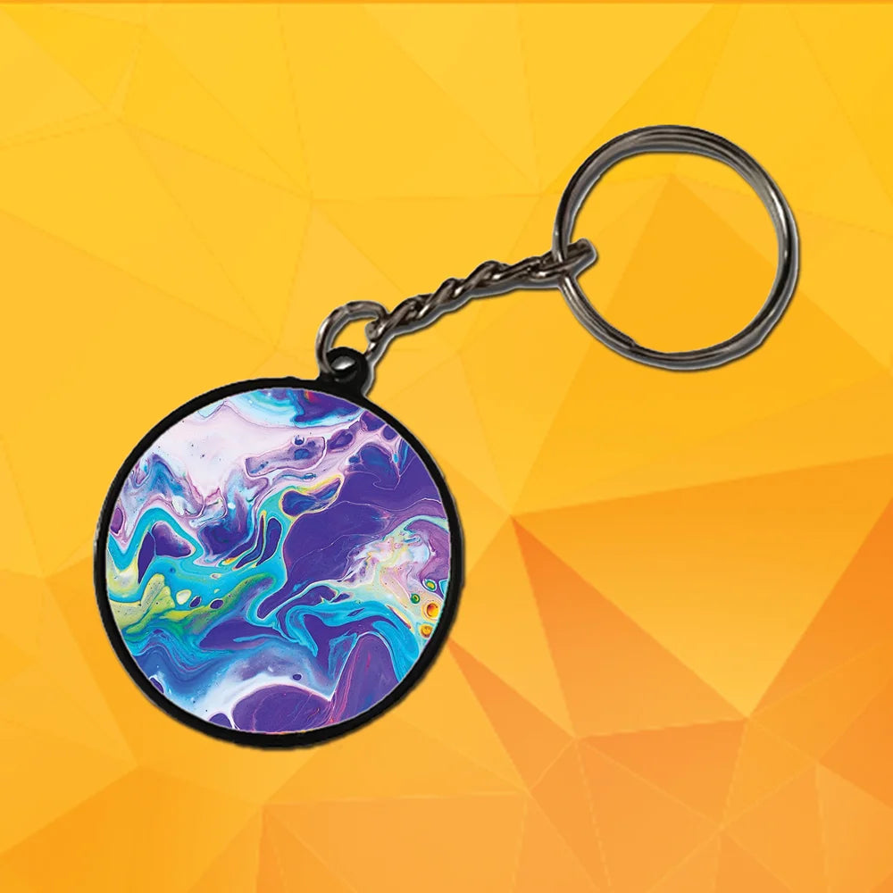 Watermarble - A Combo Of 4 Black Border Keychains