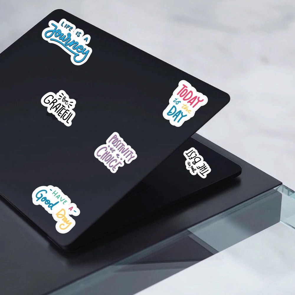 Quotes Sticker Bundle – 48 Waterproof Aesthetic Stickers Infographic