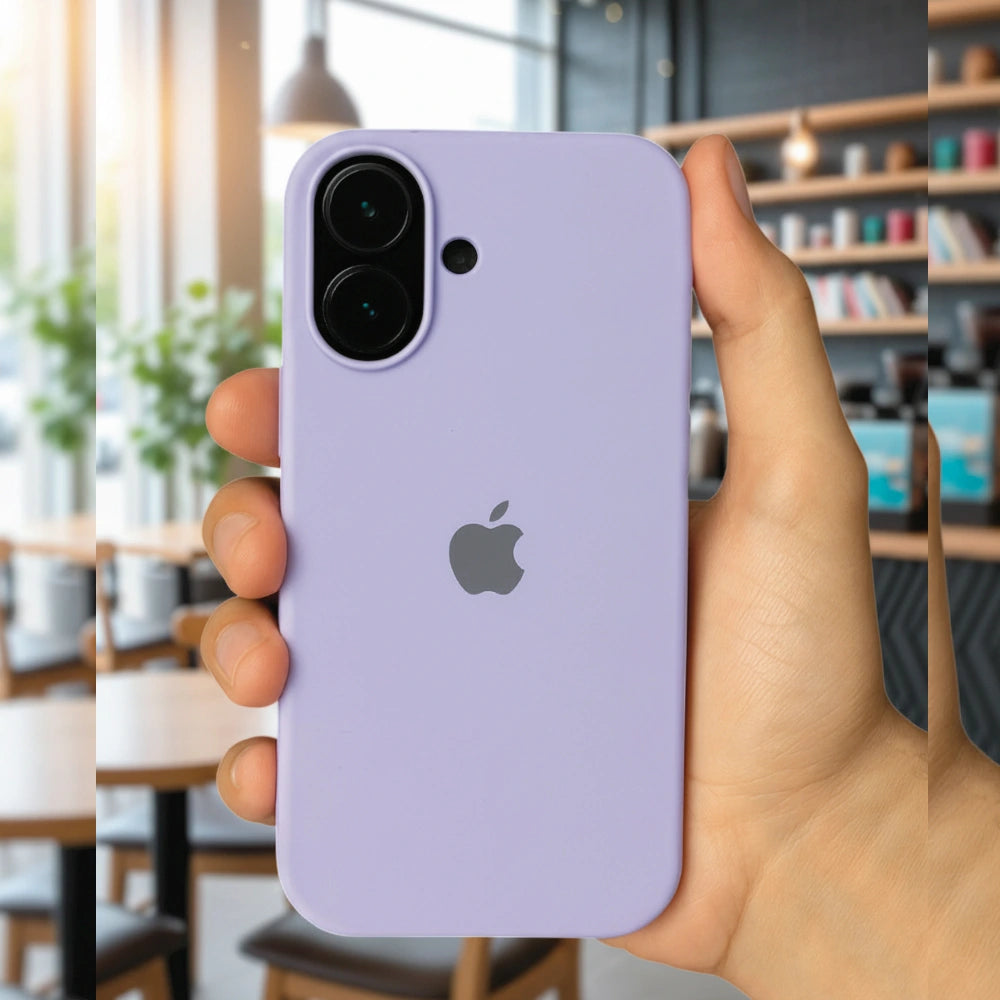 Lavender Liquid Silicone Case For Apple iPhone Models Infographic