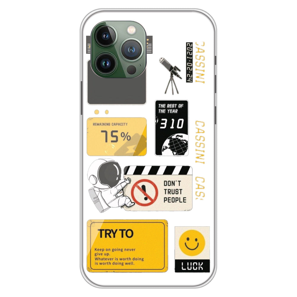Space - Clear Printed Case For iPhone Models iphone 13 pro