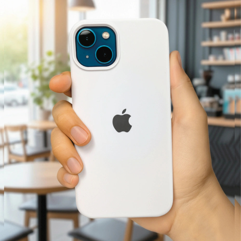 White Liquid Silicone Case For Apple iPhone Models Infographic