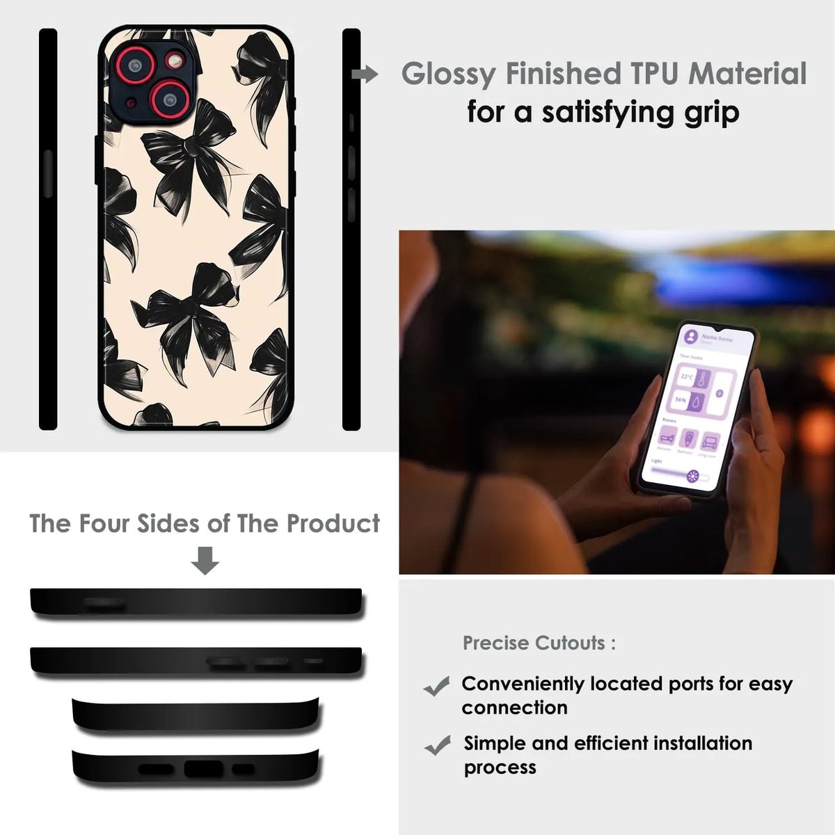 'Lone Wolf - Glossy Metal Silicone Case For Apple iPhone Infographic