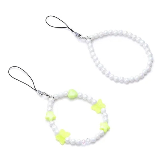 Yellow Pearls - A Combo Of 2 Mini Round Phone Charms