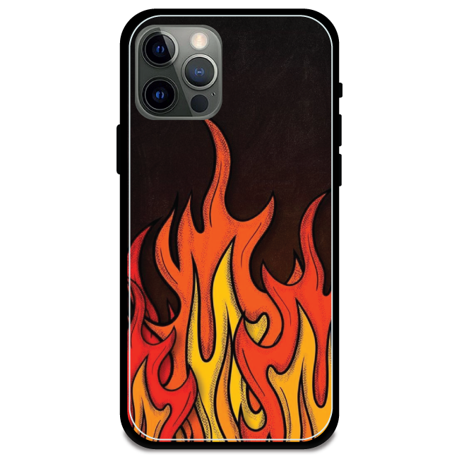 'Flames - Glossy Metal Silicone Case For Apple iPhone 12 Pro Max