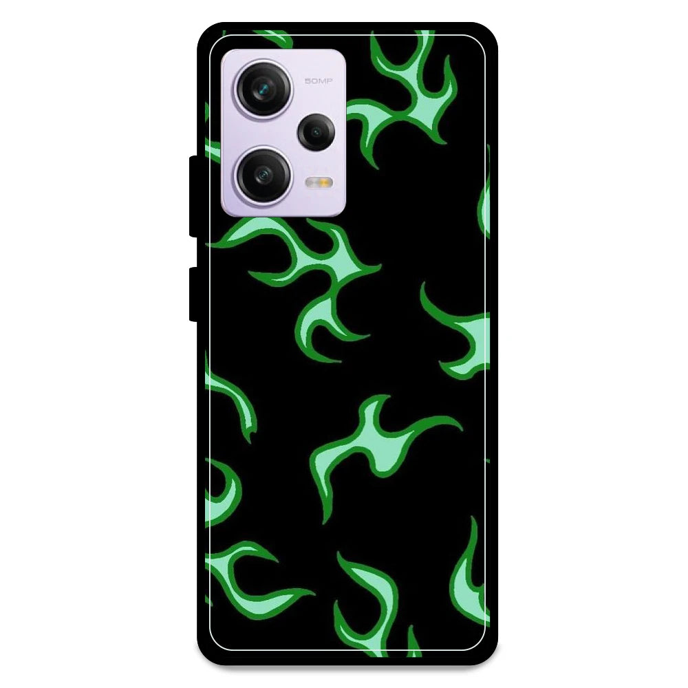 Green Flames - Armor Case For Redmi Models Redmi Note 12 Pro